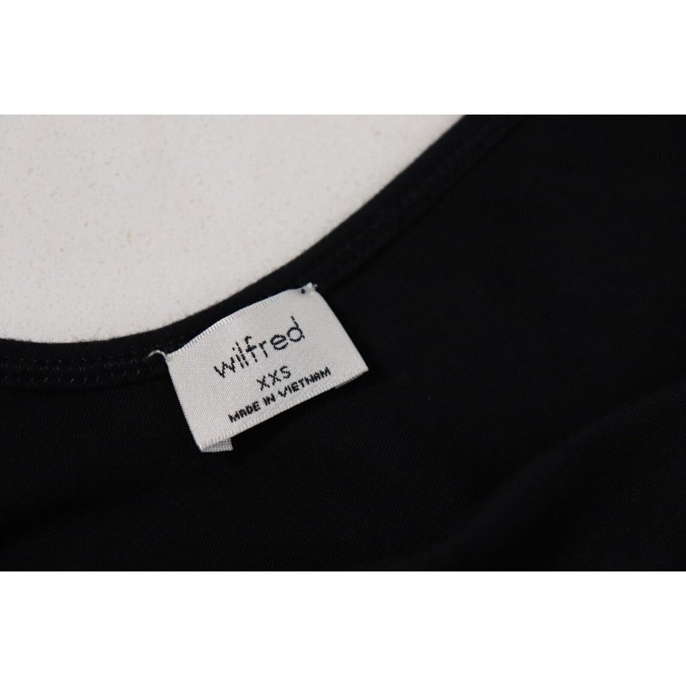 Aritzia Wilfred Womens Size XXS Black Dancer Dress Tank Pleated V-Neck Midi $148 - Picture 10 of 14
